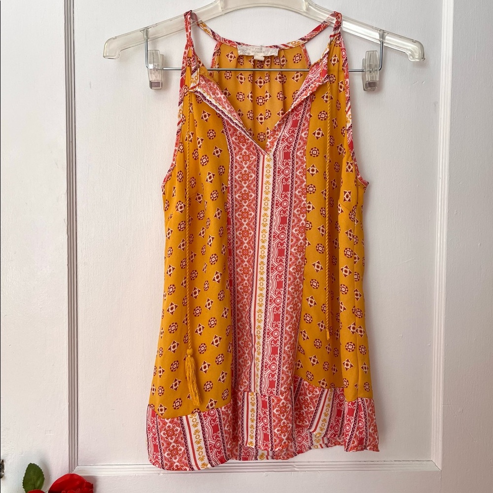 PINK REPUBLIC | UNIQUE AZTEC DESIGN TANK TOP | SIZE SMALL